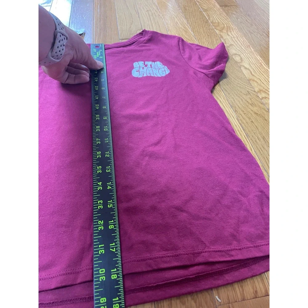 Old Navy Kids Girls Be The Change Butterfly Graphic T-Shirt Burgundy Large 10-12